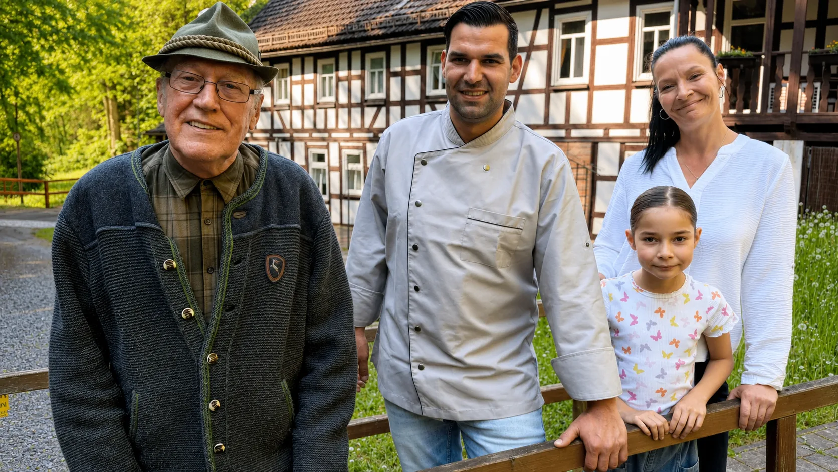 Die Gastgeber der Weihertalmühle: Bruno Möde, Franz Schreyer, Katrin Heinemann und Nele